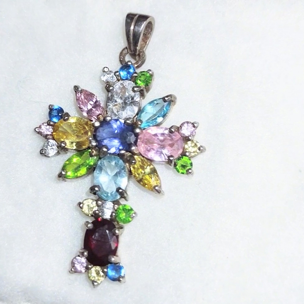 Crystal Cross .925 Silver